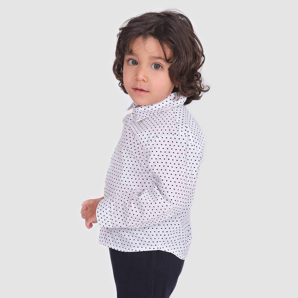 Chemise Bébé Manches Longues à Petit Pois | Kontakt